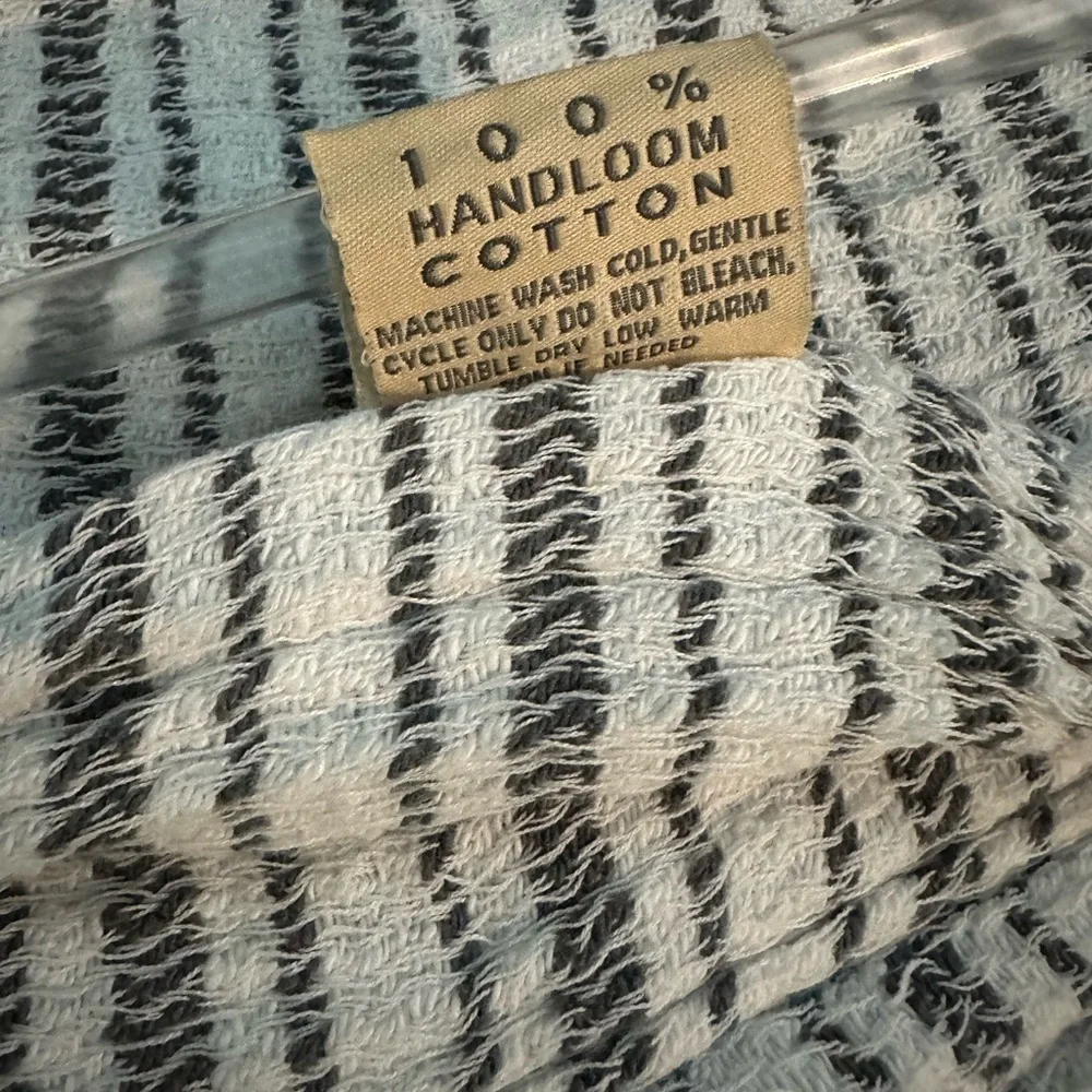 Minimalist Neutral Hand-Loomed Cotton Gray/White Tassel Throw 27.5” x 72” Gute